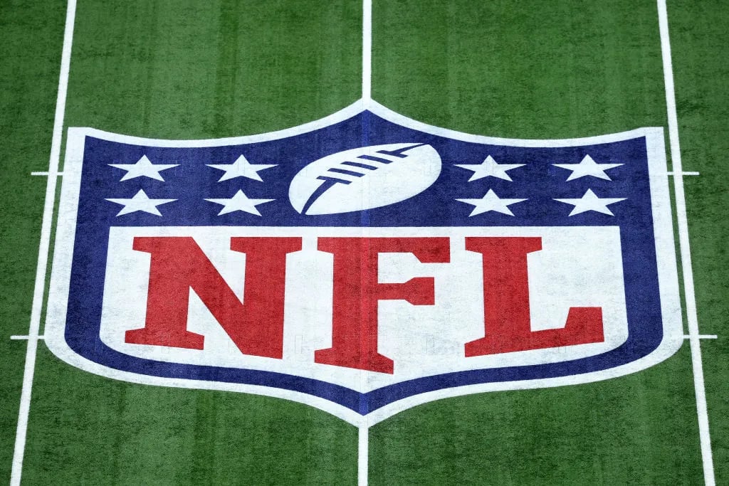 NFL logo seen on field