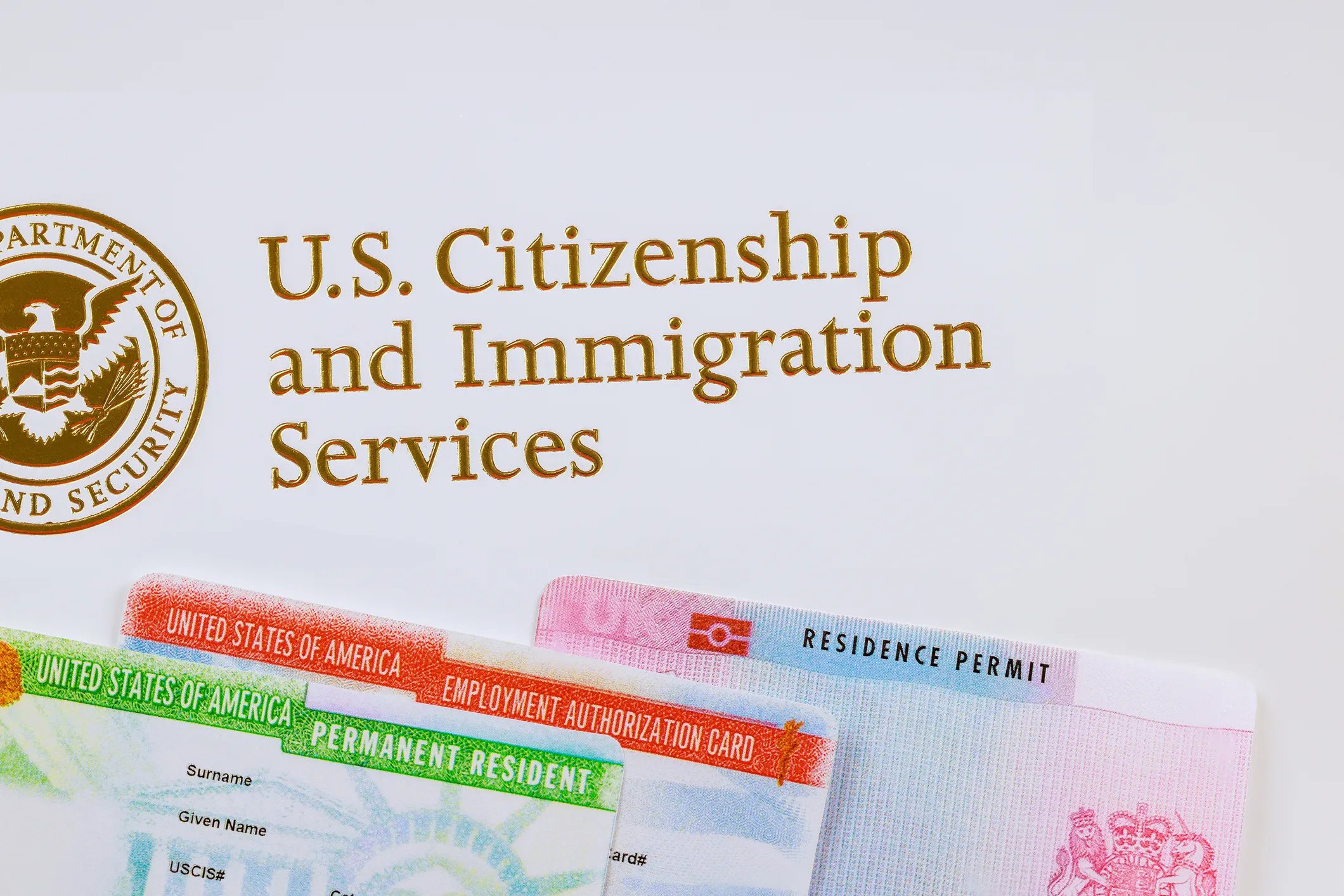 Department of homeland Security United States Citizenship and Immigration Services Permanent resident, Work, Travel documents
