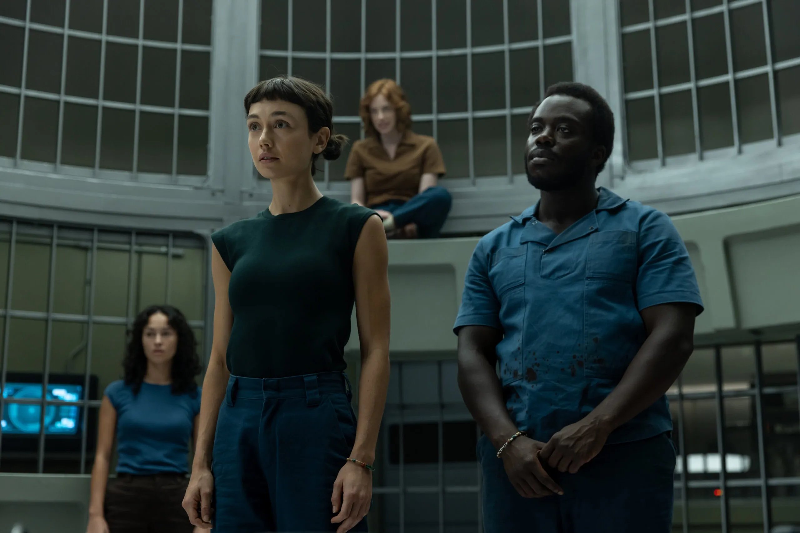 FX's Alien: Earth -- "The Real Monsters" -- Season 1, Episode 8 (Airs Tues, Sept 23) -- Pictured (L-R): Erana James as Curly, Sydney Chandler as Wendy, Lily Newmark as Nibs, Jonathan Ajayi as Smee.