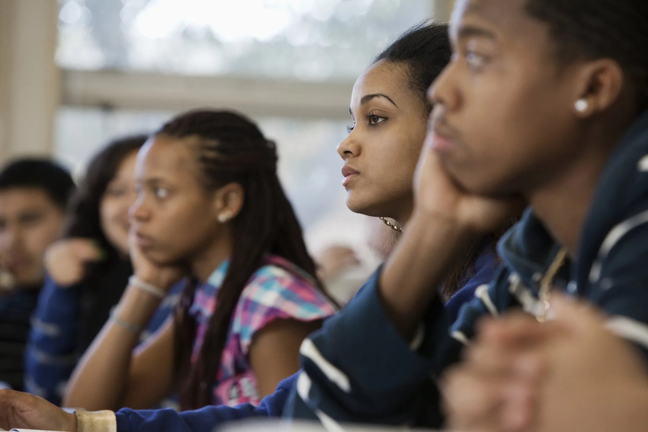 Students listening in classroom