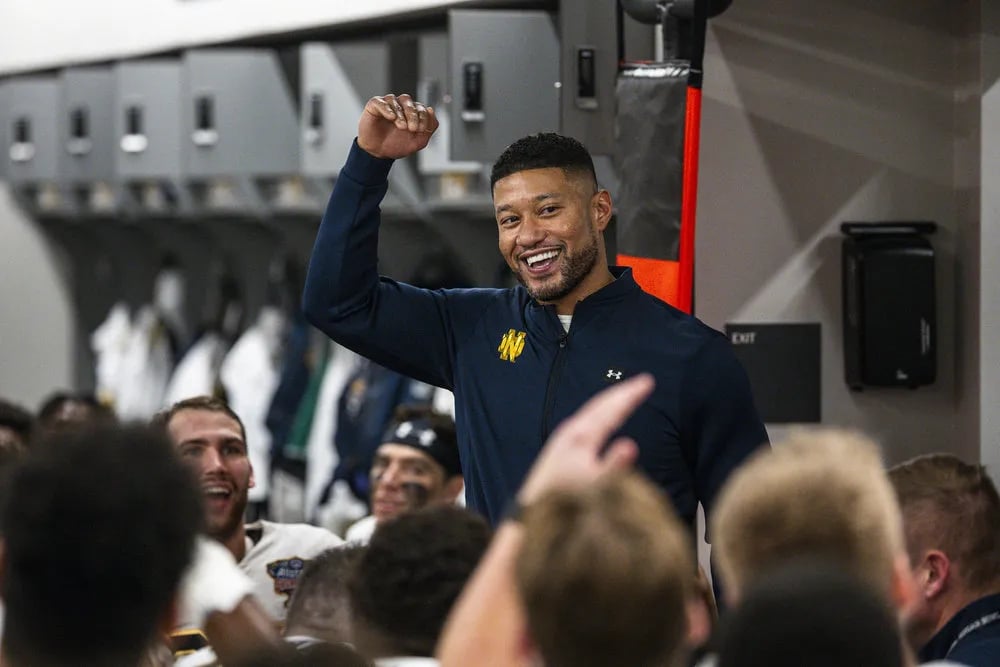 HERE COME THE IRISH -- "Road to Atlanta" Episode 108 -- Pictured: Marcus Freeman --