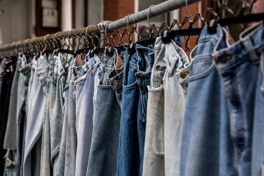 Racks of jeans