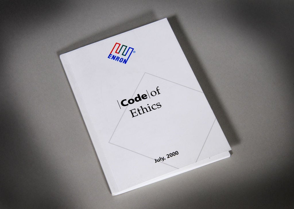 FBI History: The Enron Code of Ethics from 2000, signed by Enron’s Chairman and CEO Kenneth Lay.