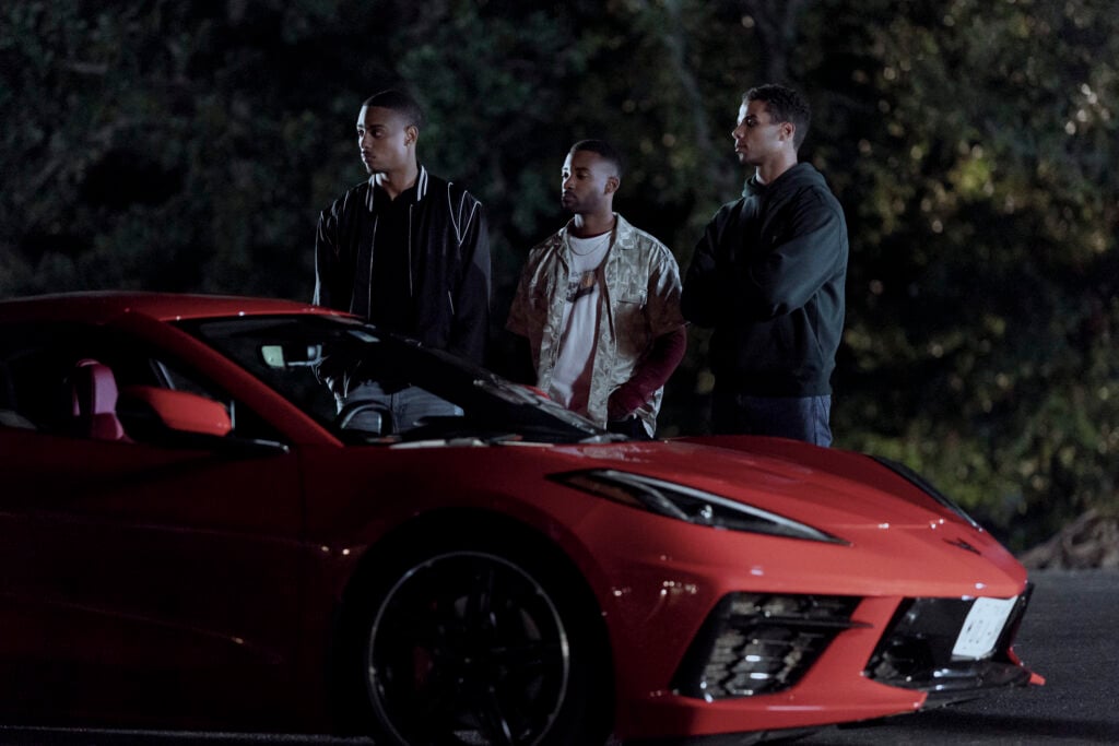 Keith Powers as Tyon , Algee Smith as Kevin, and Mason Gooding as Derek in The Gates. Photo Credit: Sherwood Jones