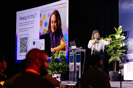 A hands-on Canva workshop at AfroTech 2025.