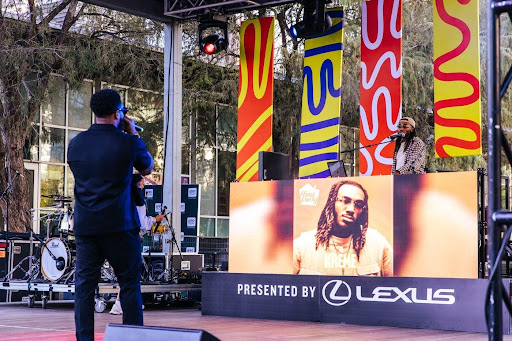 A DJ set at the Blavity House Party Block Party during AfroTech 2025.