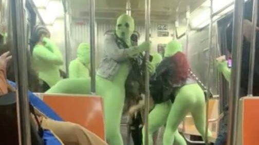 ‘Green Goblin Gang’ Of Women Sporting Neon Bodysuits Attack And Rob Teenagers On NYC Subway Train