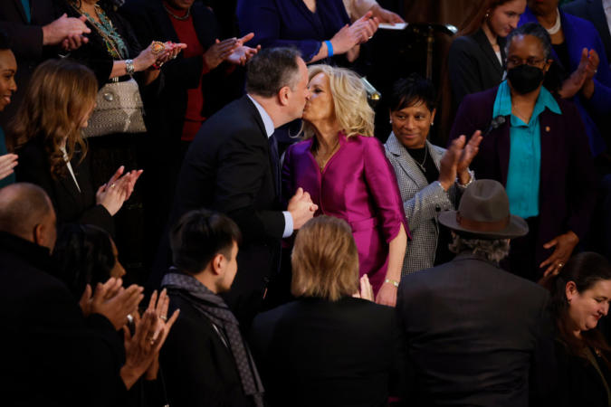 Jill Biden And Kamala Harris' Husband Doug Emhoff  Kissing On The Lips Goes Viral And Folks On Twitter Can't Contain Themselves