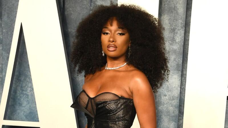 Megan Thee Stallion Makes First Red Carpet Appearance Of 2023 At Vanity Fair Oscars Party, Flicks It Up With Angela Bassett