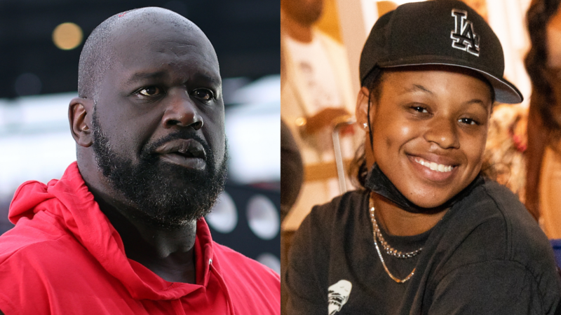 Shaq Shows Support For 17-Year-Old Daughter Me'arah O'Neal At Nike Nationals