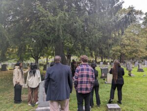Group shot at Harriet Tubman's gravesite 