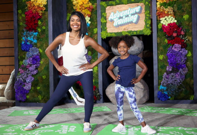 GARDEN GROVE, CALIFORNIA - SEPTEMBER 14: (L-R) Gabrielle Union and Kaavia James are seen during the Launch of New Adventure Training Program with Gabrielle Union at Great Wolf Lodge on September 14, 2023 in Garden Grove, California. (Photo by Monica Schipper/Getty Images)