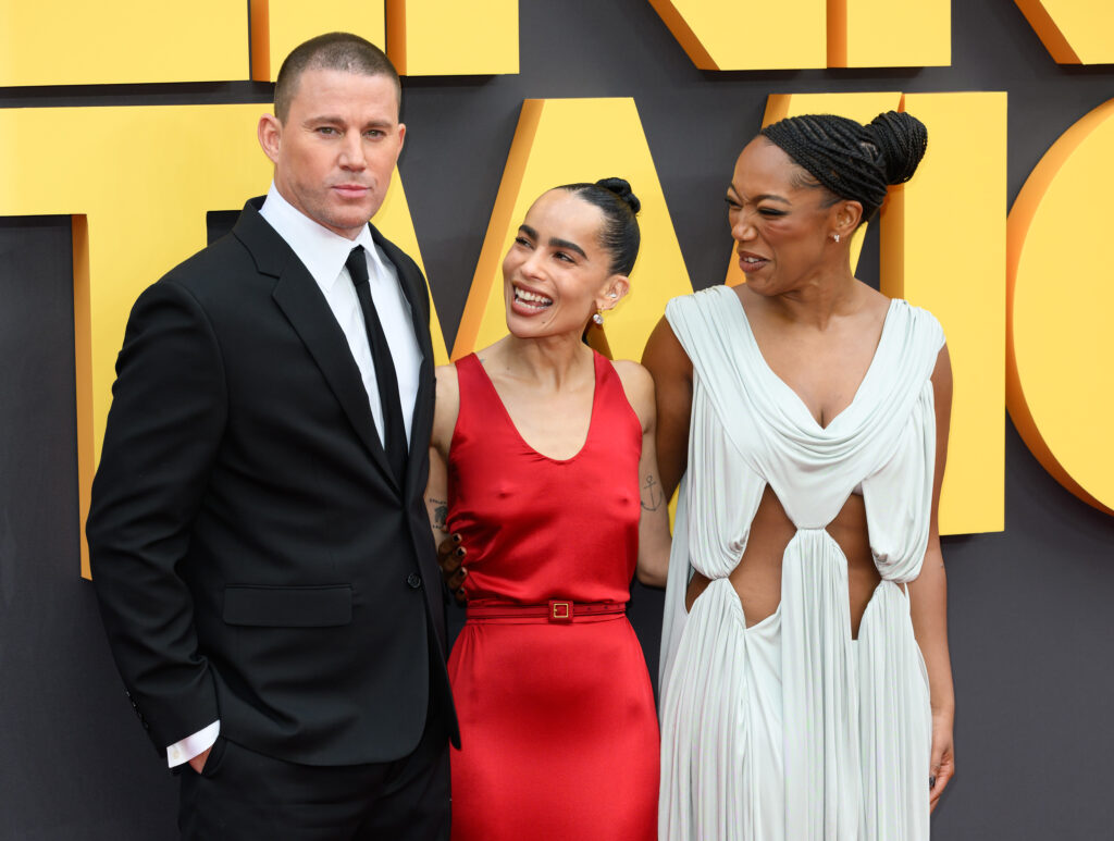 'Blink Twice' Ending Explained pictured: Channing Tatum, Zoë Kravitz and Naomi Ackie 'Blink Twice' premiere