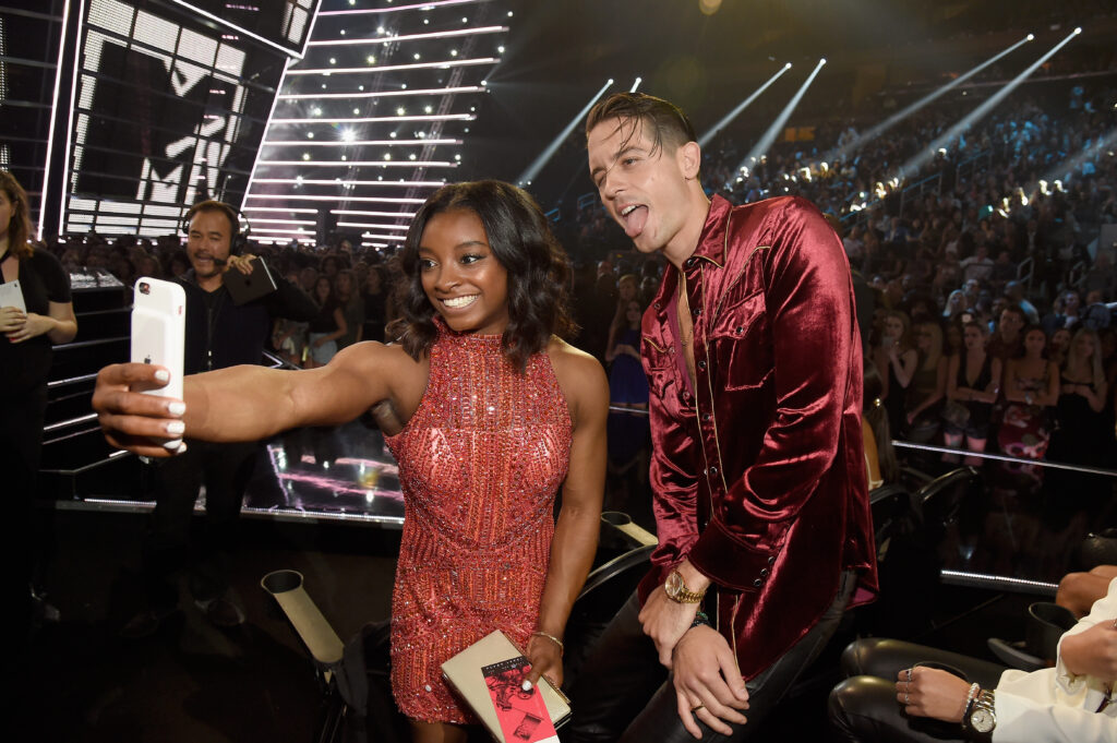 Simone Biles fashion pictured: Simone Biles and G-Eazy