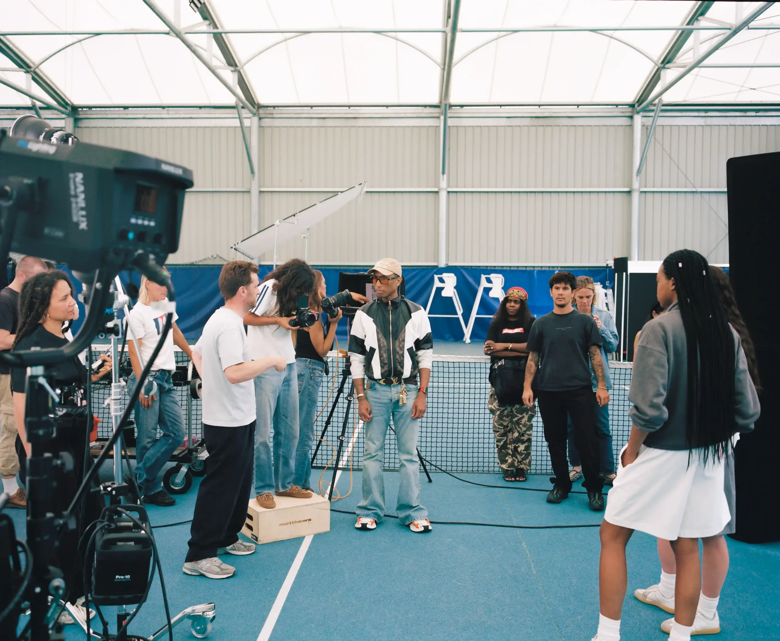 Pharrell Williams’s Humanrace Launches Tennis-Inspired Collection In Time For The U.S. Open With Evian | Photo: Hadda