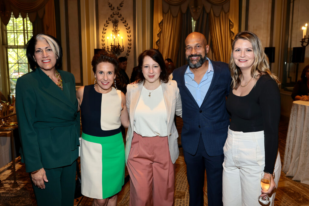 Tammy Haddad, Joyce Pierpoline, Elle Key, Keegan-Michael Key, and Courtney LaBarge Bell attend The 2024 BAFTA NYC Tea Party