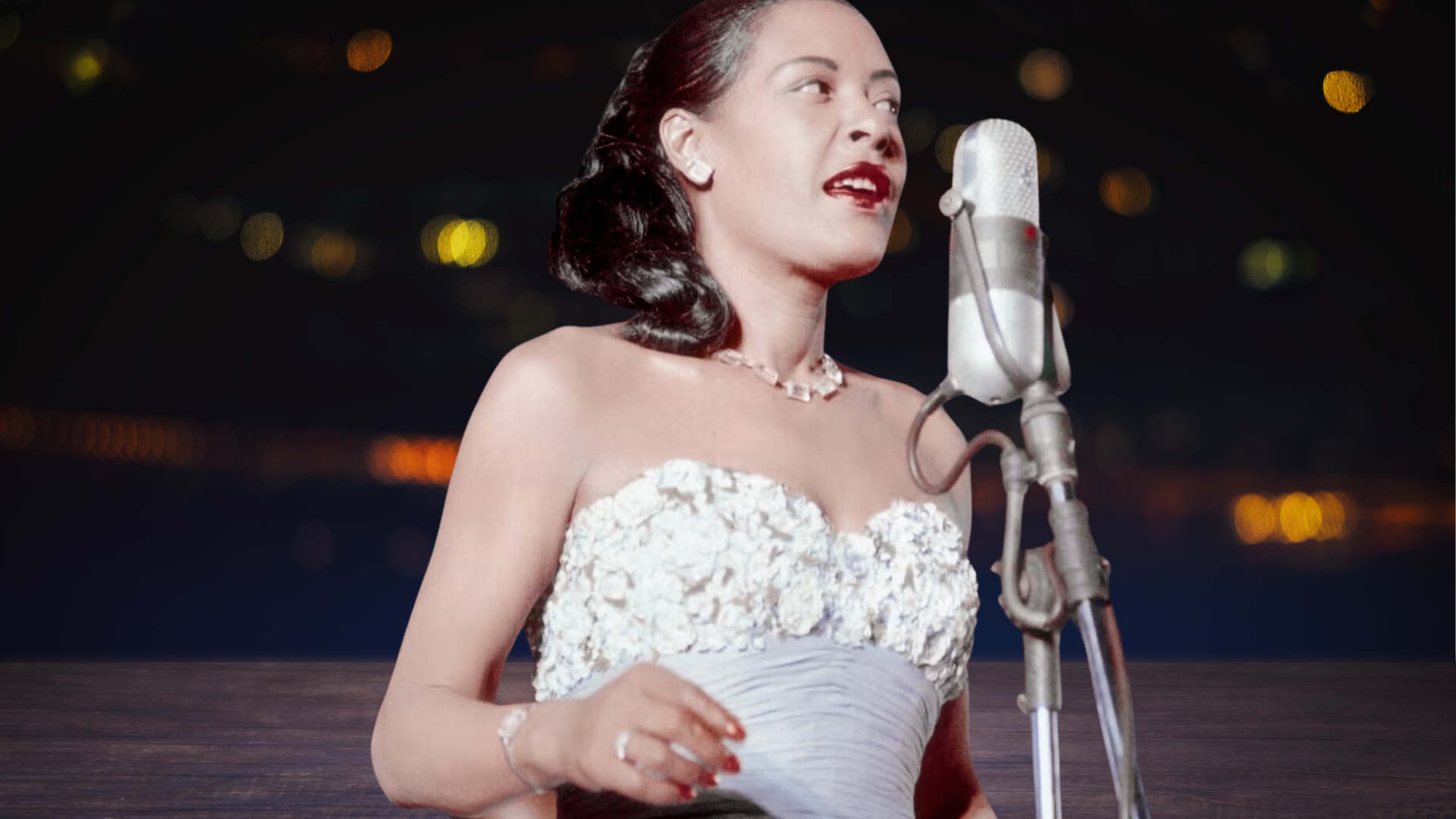 Billie Holiday performing at Newport Jazz 