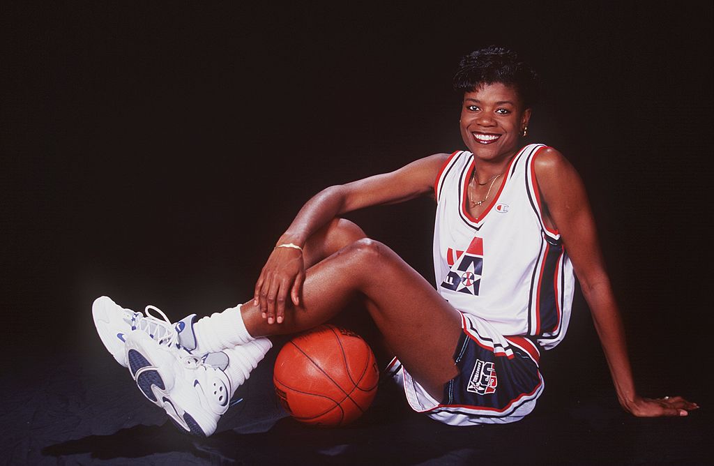 Sheryl Swoopes #22, Shooting Guard for the United States women's basketball team during a portrait photo session circa June 1994