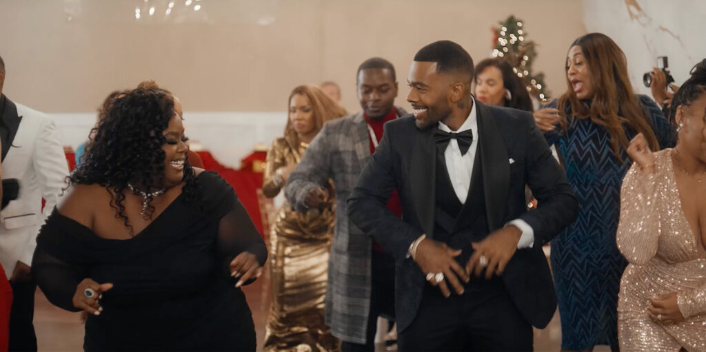 BET+ 'Style Me This Christmas' scene with Raven Goodwin and Mario