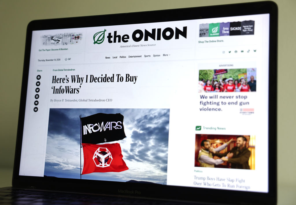 The Onion Buys Alex Jones' Infowars With Sandy Hook Victims' Families' Backing