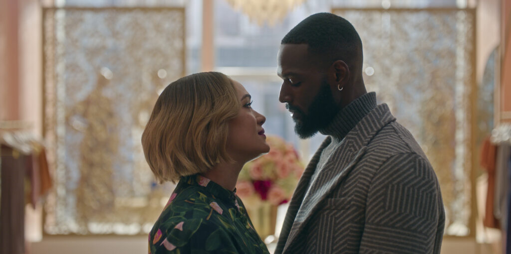 Quinn (Grace Byers) and Seth (Kofi Siriboe) in HARLEM S3 Photo 