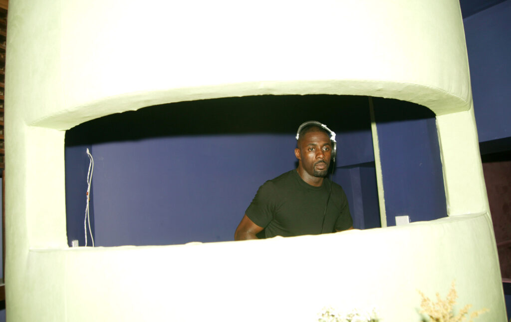 actor and DJ Idris Elba deejaying a party in the start of his acting career