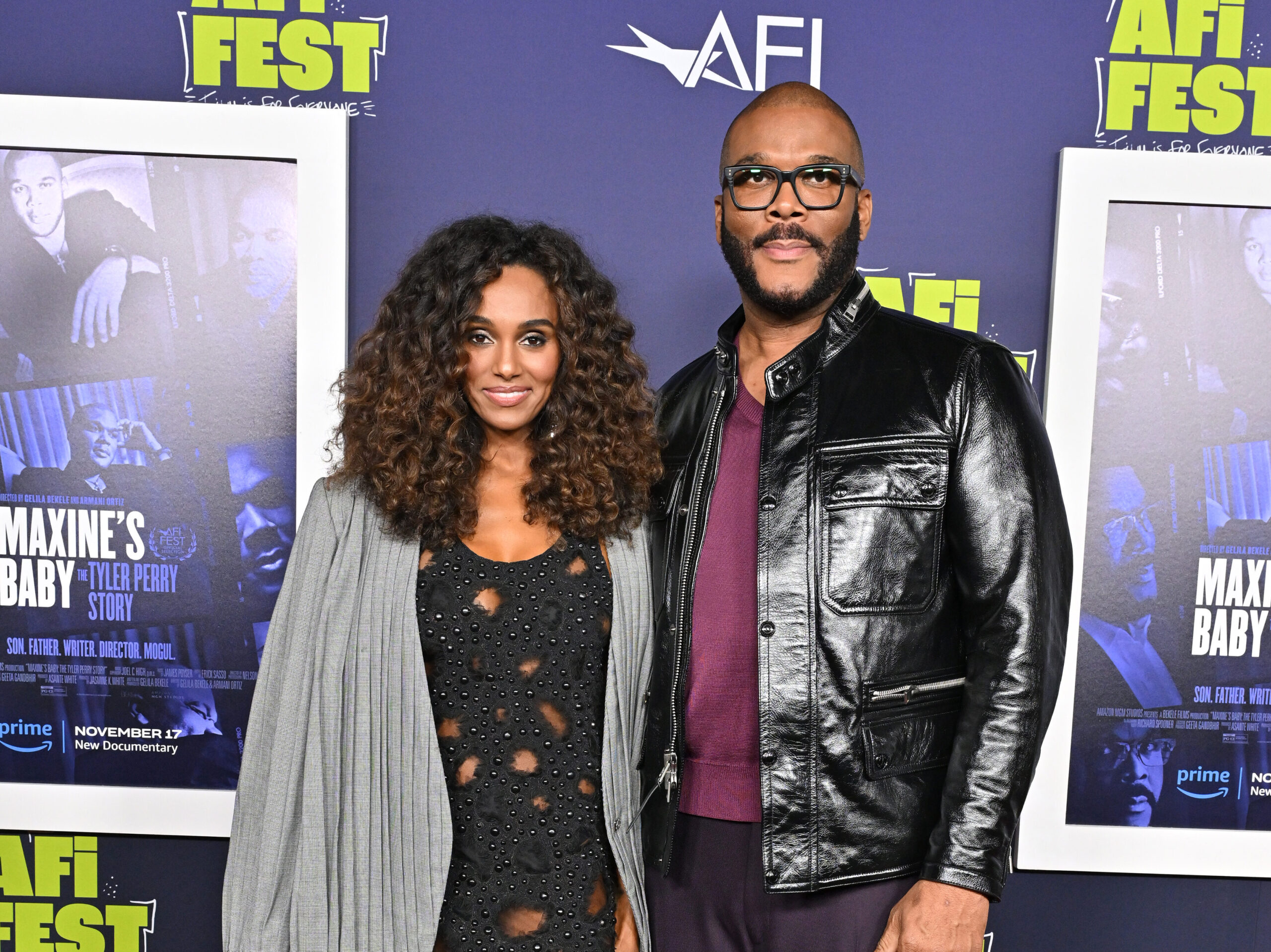 filmmaker Tyler Perry with fellow filmmaker and the mother of his child, Gelila Bekele 