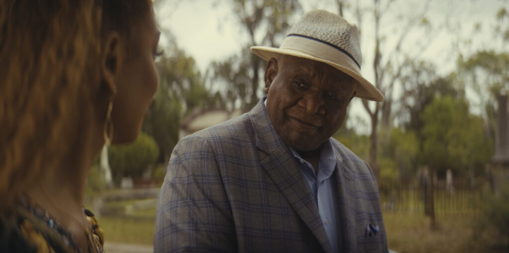 Desiree (Laverne Cox) and Henry (George Wallace) in CLEAN SLATE Photo Credit: Courtesy of Prime © Amazon Content Services LLC