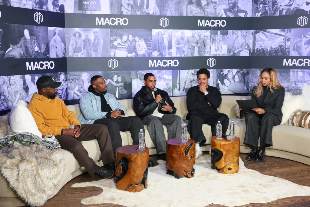 David Oyelowo, Woody McClain, Jharrel Jerone, Michael Ealy  and Imani Ellis joins CÎROC, as the brand unveils Woody McClain as first member of Blue Dot Creative Residency inaugural class at MACRO Lodge during ‘Addressing the Creator’s Dilemma’ a Panel Discussion featuring Imani Ellis, Michael Ealy, Jharrel Jerome, and David Oyelowo at MACRO Lodge on January 25, 2025 in Park City, Utah.