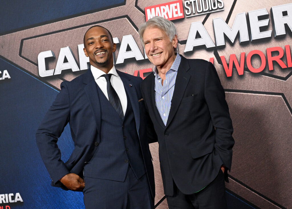 'Captain America: Brave New World' Ending Explained pictured: Anthony Mackie and Harrison Ford