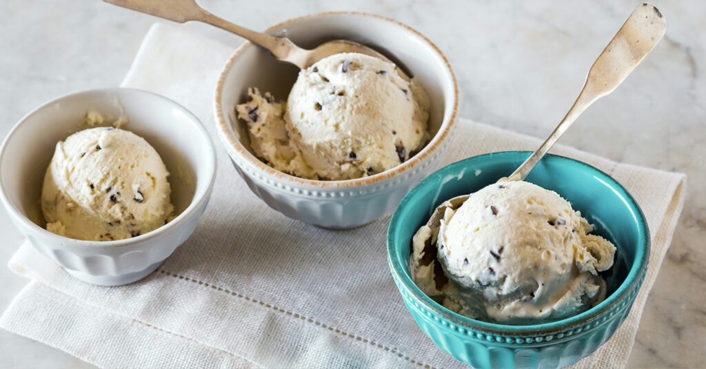 glycerin ice cream recipe for ice cream maker pictured: mint chocolate chip ice cream