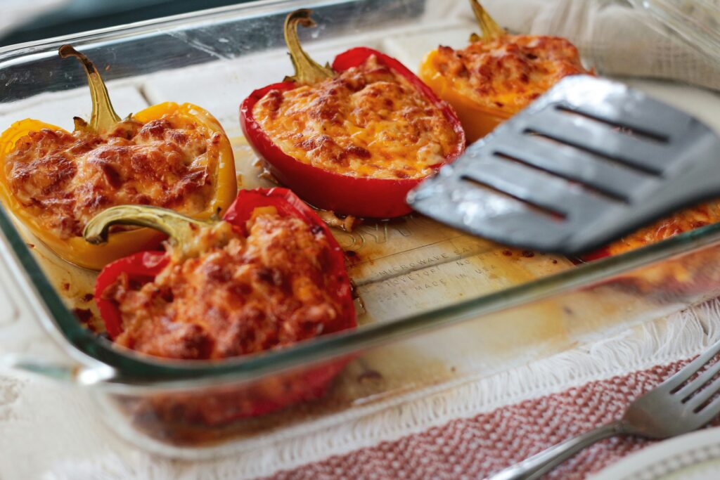 vegetarian dinner recipes for chronic kidney disease pictured: suffed peppers
