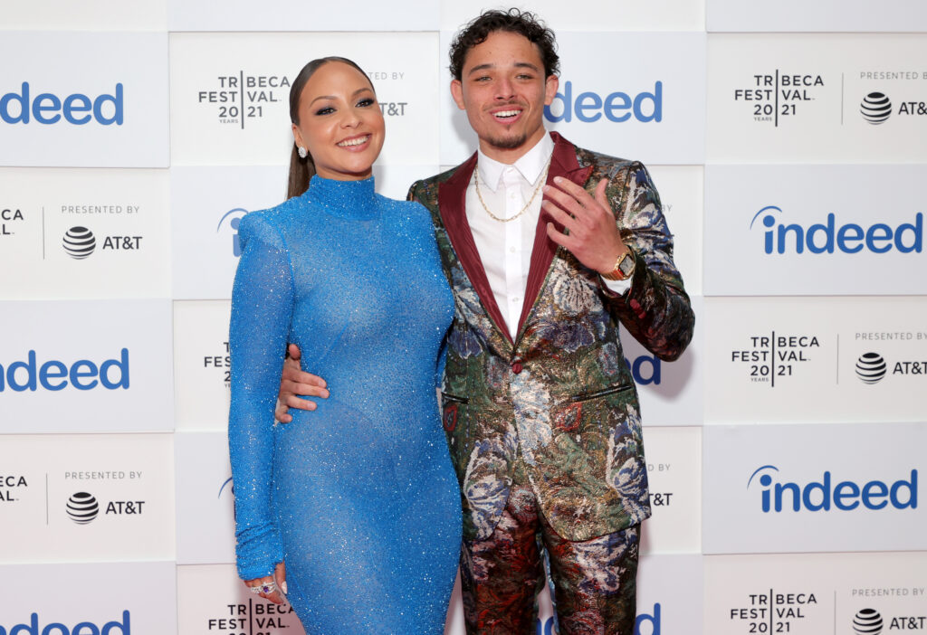Jasmine Cephas Jones and Anthony Ramos attend 2021 Tribeca Festival Premiere of "Blindspotting" at Pier 76 on June 11, 2021 in New York City.