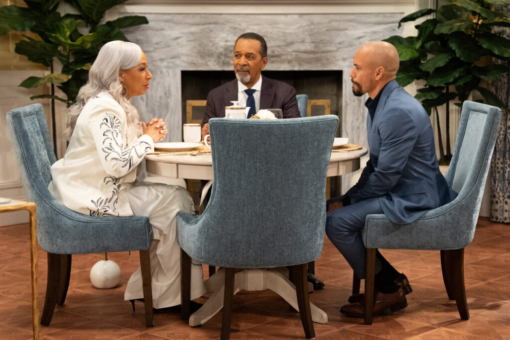 "Episode #109" -- Coverage of the CBS Original Series BEYOND THE GATES, scheduled to air on the CBS Television Network.   Pictured: Tamara Tunie as Anita Dupree, Clifton Davis as Vernon Dupree and Bryton James as Devon Winter.  