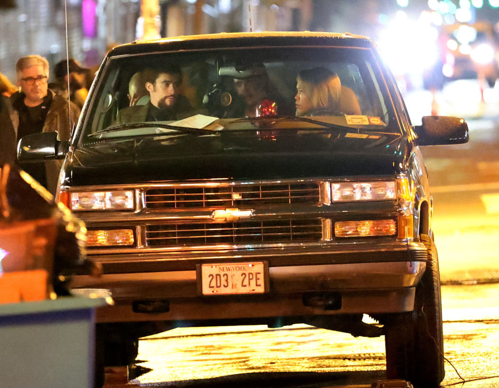 Bad Bunny and Regina King are seen on the set of "Caught Stealing" on September 26, 2024 in New York City.