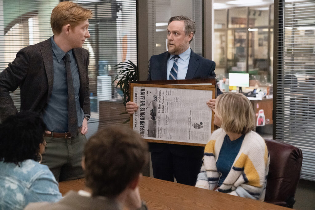 THE PAPER -- Episode 102 -- Pictured: (l-r) Domhnall Gleeson as Ned, Tim Key as Ken -